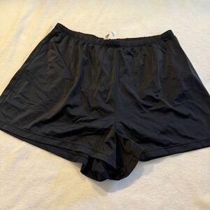 Maxine of Hollywood Womens black Lined Shorts Pockets Zip Elastic Size 20W Swim